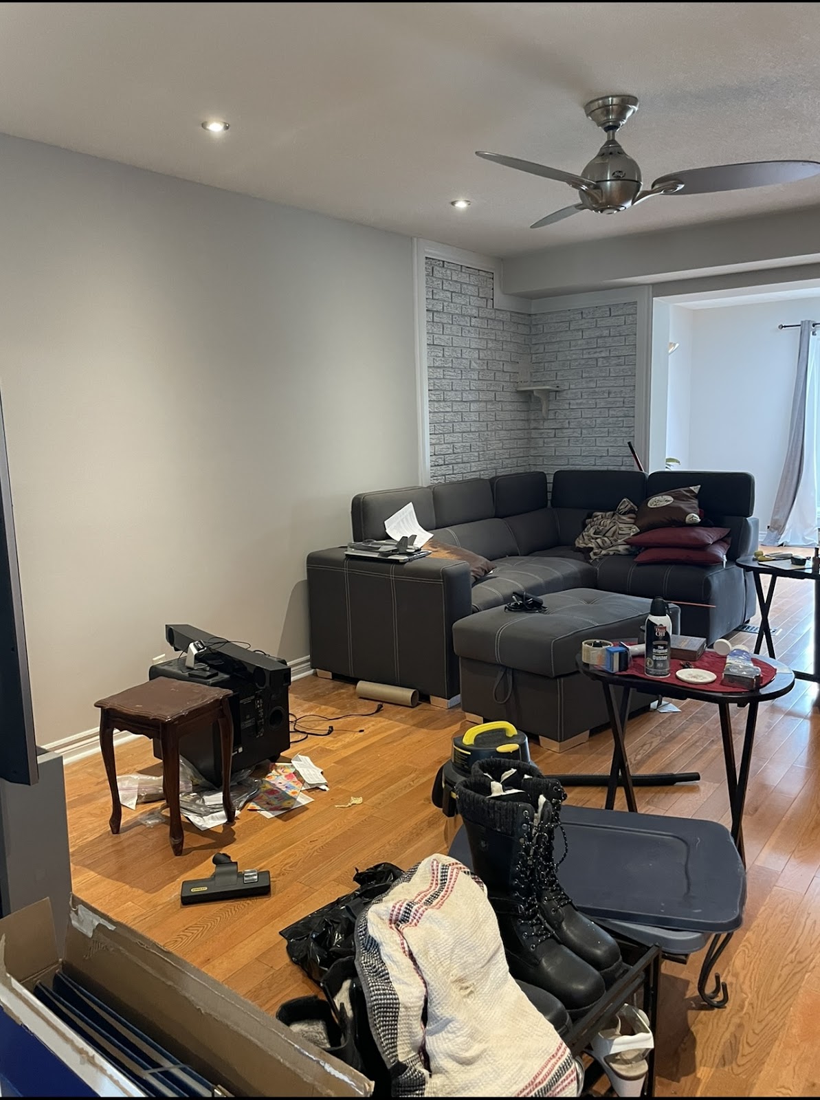 Decluttering a condo for sale before staging by StyleBite Staging services in Toronto.